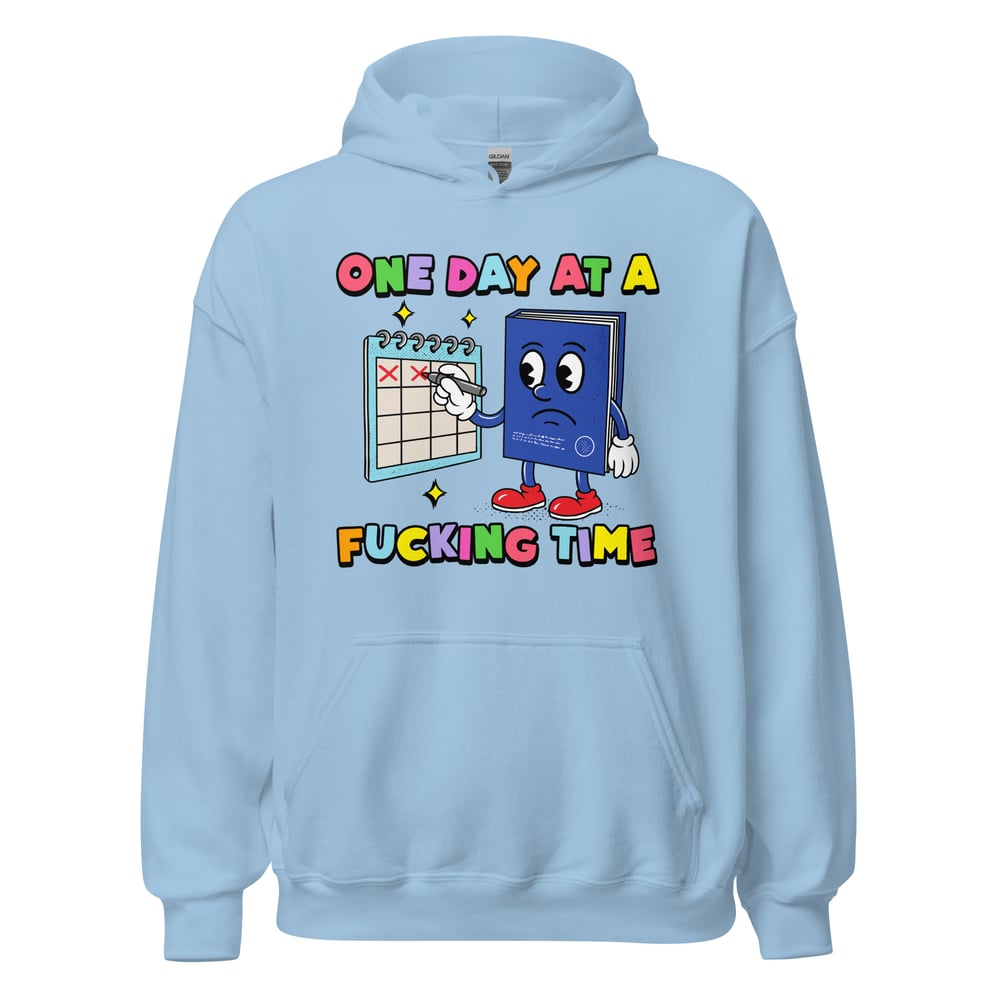 AA hoodie or NA hoodie, recovery sweatshirt for sober gifts. Featuring the phrase One Day At A Fucking Time.