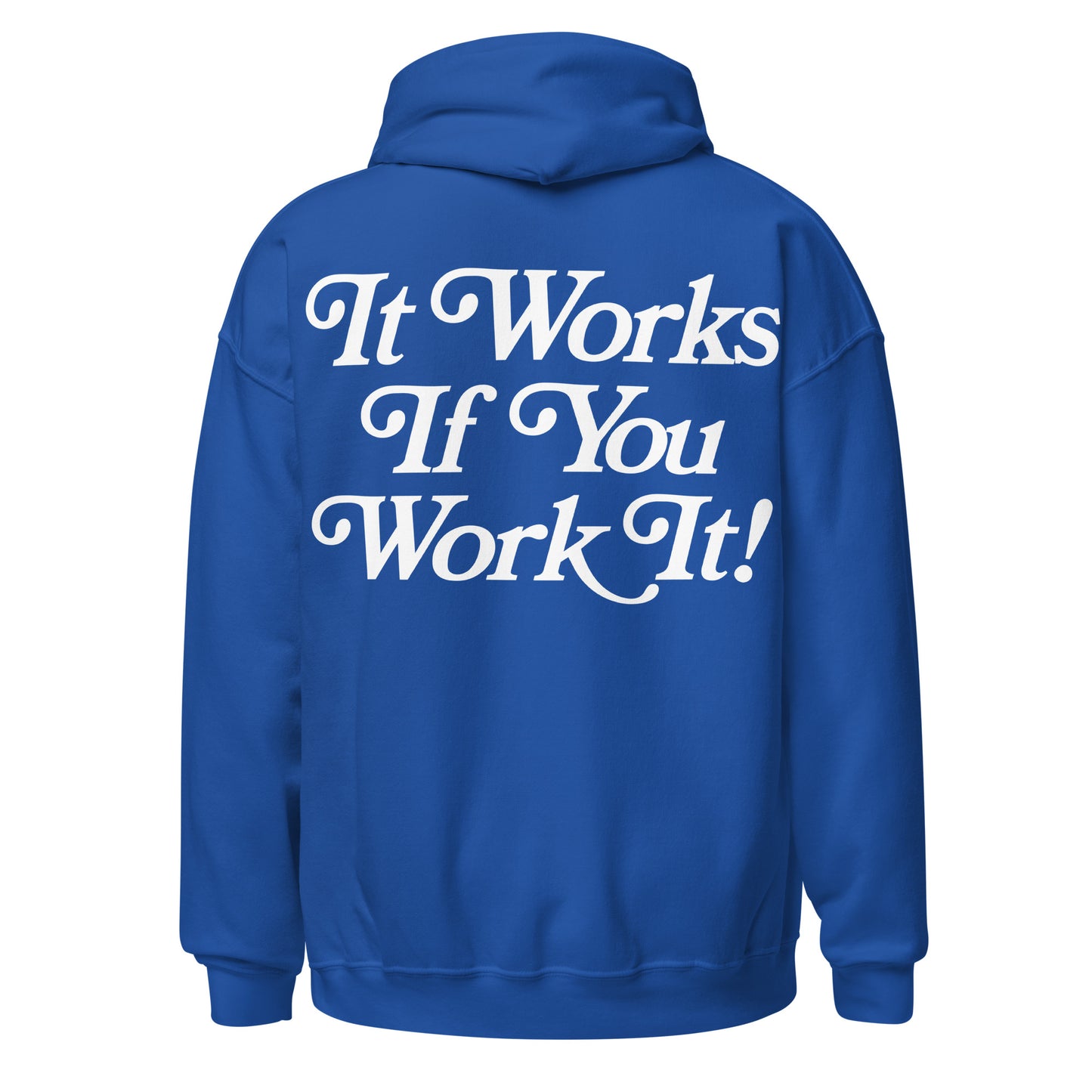 Recovery hoodie with 12-step slogans in retro lettering, AA clothing and NA apparel for people in sobriety