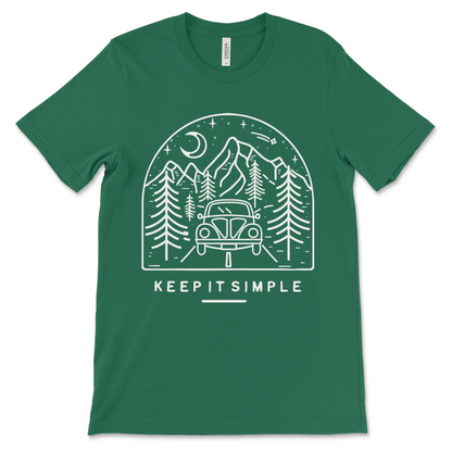 Recovery shirt with Keep It Simple slogan, sobriety apparel and recovery gift idea.

