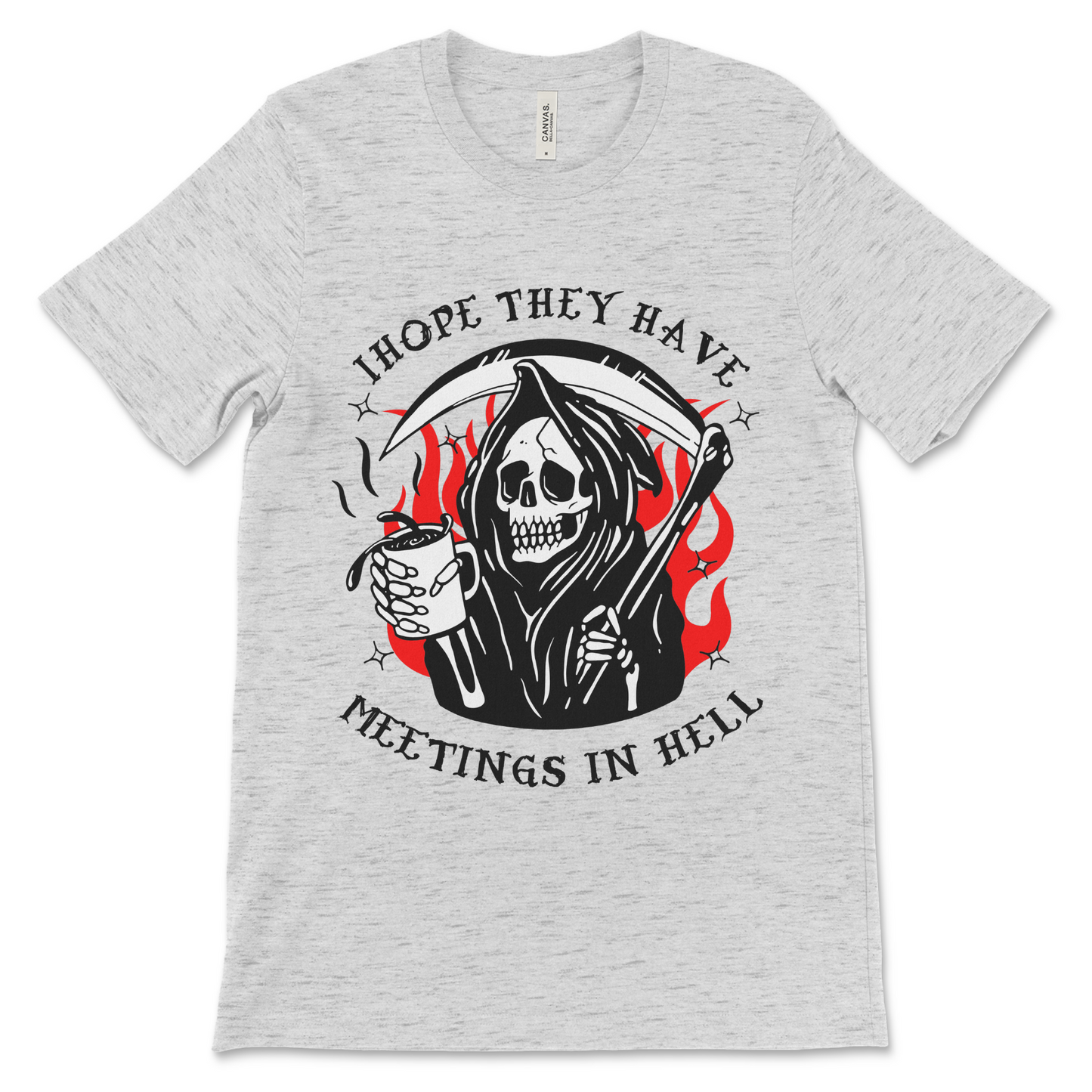 Funny AA shirt and NA shirt with Hope They Have Meetings in Hell slogan, perfect recovery apparel for meetings

