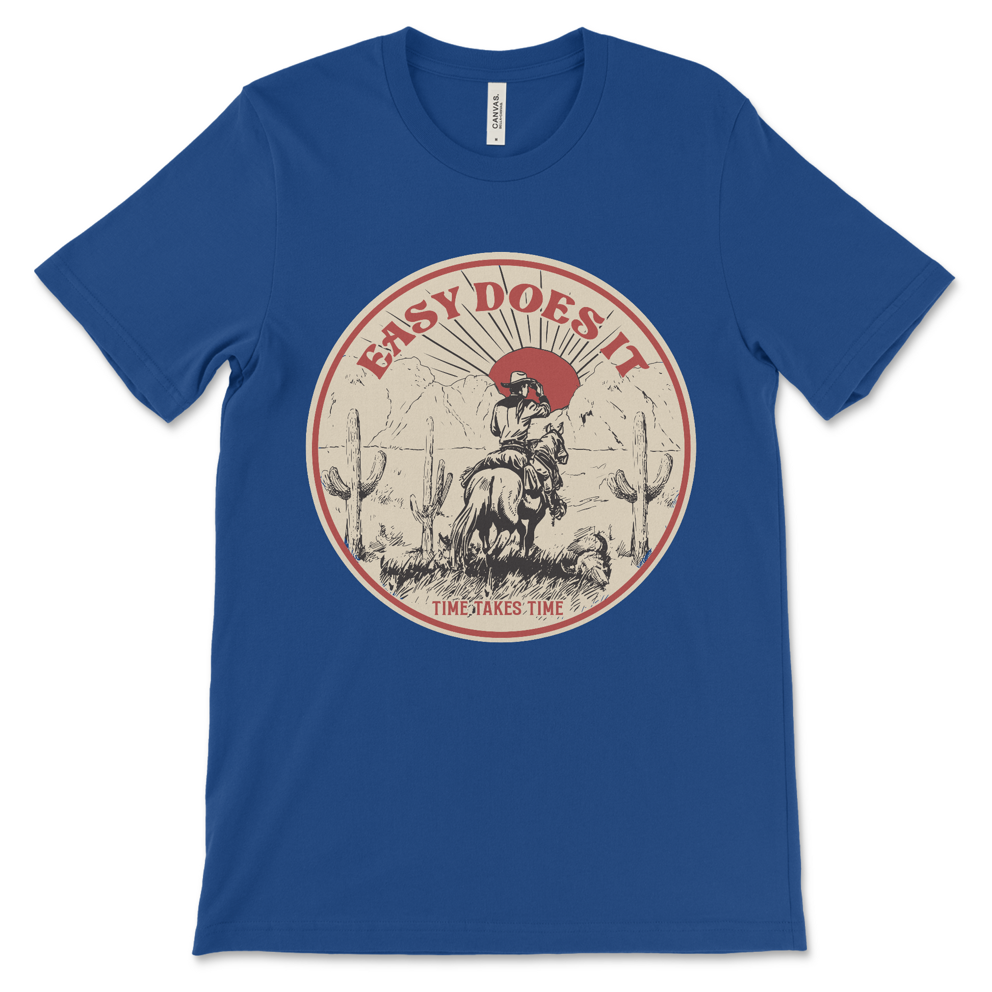 Recovery shirt with Easy Does It design, AA and NA clothing for sober lifestyle and addiction recovery support
