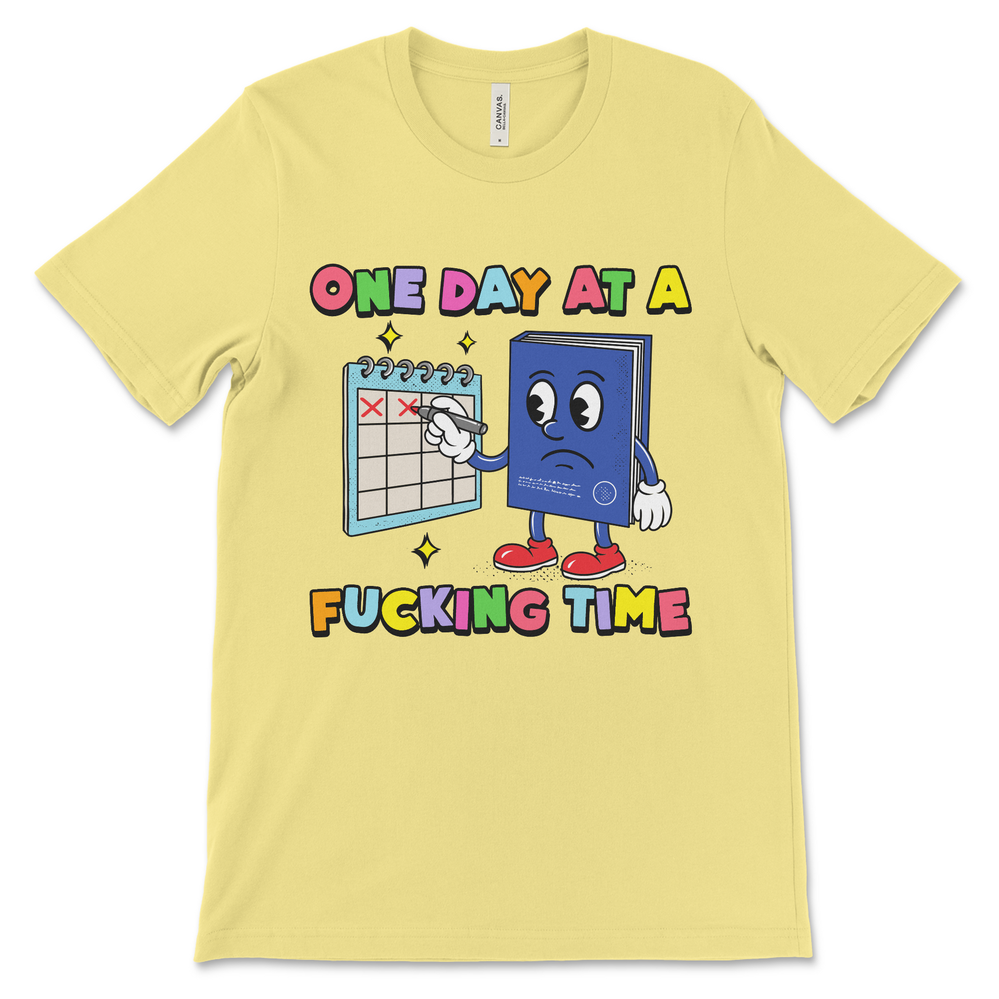 Funny recovery shirt with the slogan “One Day at a Fucking Time,” great for AA shirts, NA shirts, and clean time milestone gifts.