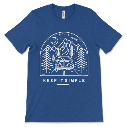 Keep It Simple sobriety shirt, recovery clothing and AA inspired gift for sober birthdays.
