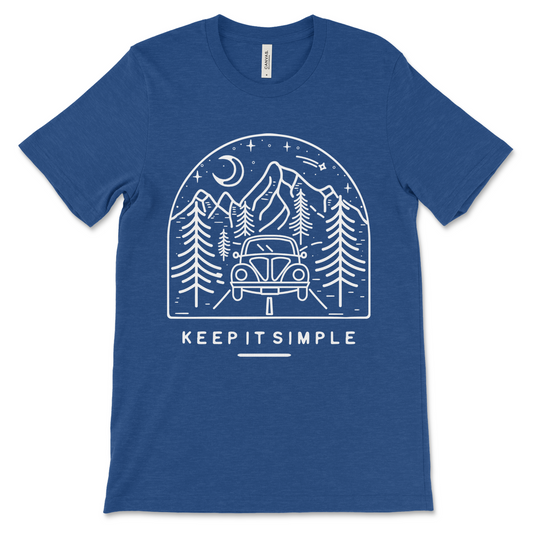 Keep It Simple sobriety shirt, recovery clothing and AA inspired gift for sober birthdays.
