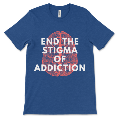 End the Stigma of Addiction recovery shirt, NA recovery clothing and sobriety apparel.
