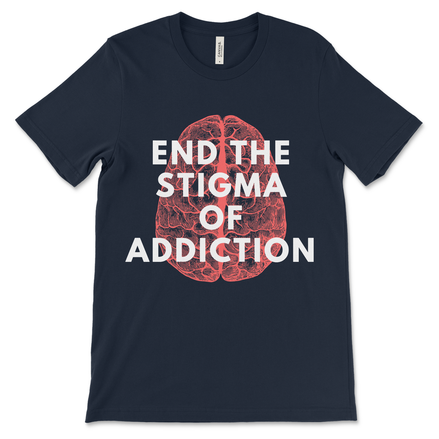 Sobriety shirt with End the Stigma of Addiction slogan, NA shirt and recovery gift.

