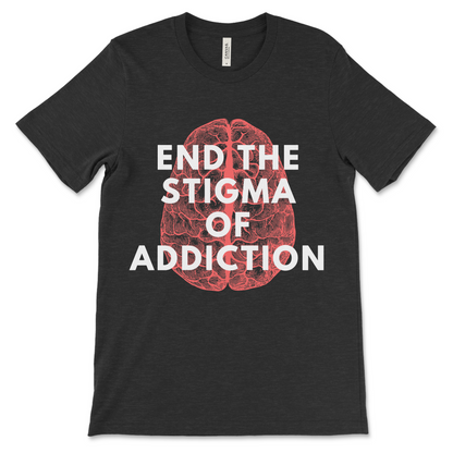 NA recovery shirt with End the Stigma message, sobriety clothing and sober gift idea.
