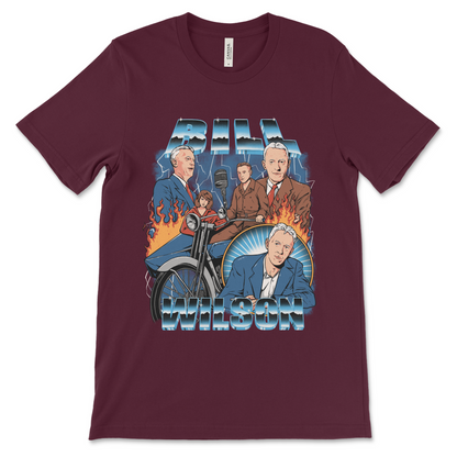 Alcoholics Anonymous shirt with Bill Wilson design, recovery humor tee and sober gift.
