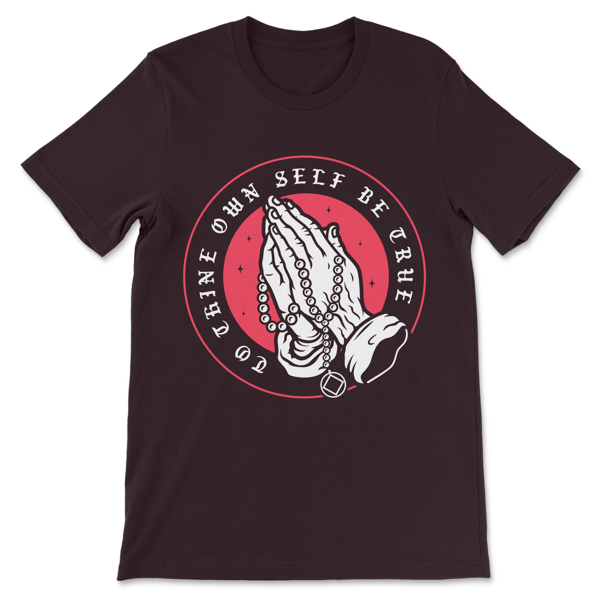 Alcoholics Anonymous shirt featuring a classic recovery phrase about staying true to yourself and living clean.
