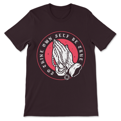 Alcoholics Anonymous shirt featuring a classic recovery phrase about staying true to yourself and living clean.
