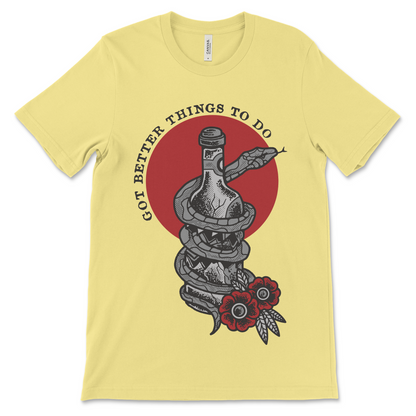 Addiction recovery clothing with Got Better Things To Do recovery slogan, AA shirt and NA shirt for sober milestones