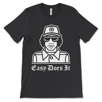Funny AA shirt with Easy Does It slogan, humorous 12-step recovery tee for meetings and anniversaries
