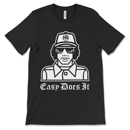 Easy Does It funny recovery shirt, AA and NA clothing with Eazy-E inspired design for sober living
