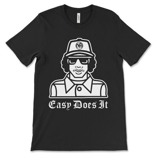 Easy Does It funny recovery shirt, AA and NA clothing with Eazy-E inspired design for sober living
