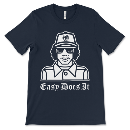 Humorous recovery shirt with Easy Does It message, AA and NA clothing for addiction recovery support
