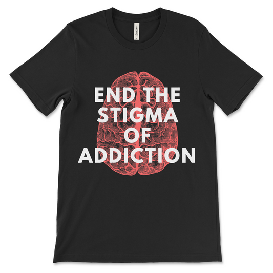 End the Stigma of Addiction sobriety shirt, NA apparel and recovery clothing gift.
