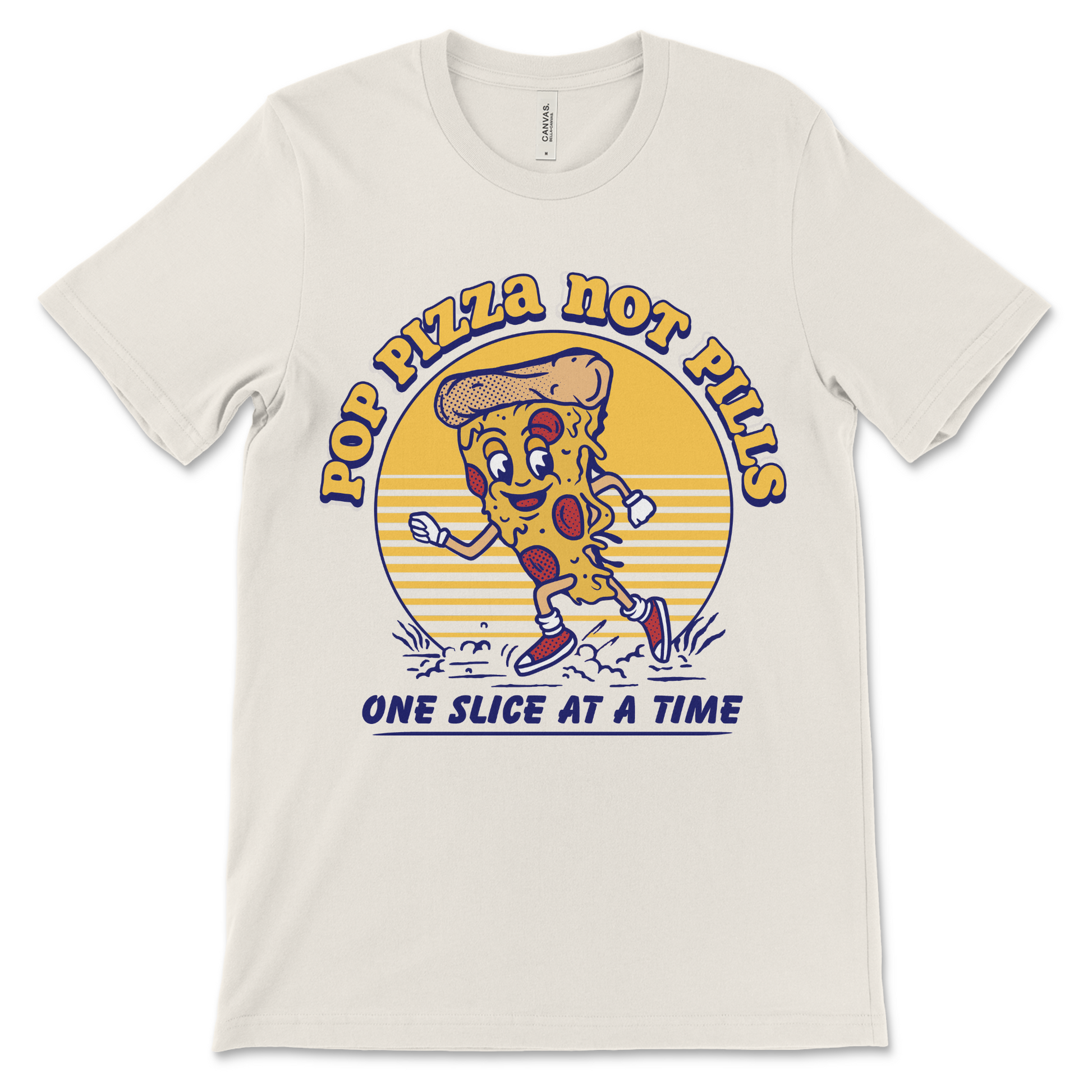 Alcoholics Anonymous shirt with Pop Pizza Not Pills slogan, humorous recovery gift for clean time anniversaries
