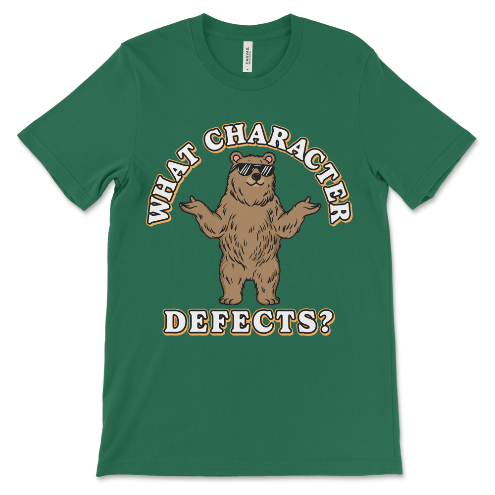 Recovery humor shirt for 12 step members, funny AA and NA sobriety apparel.

