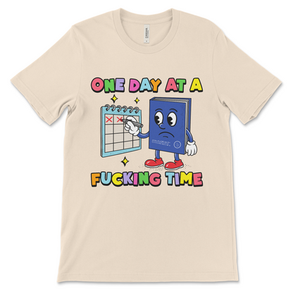 Sarcastic sobriety shirt designed for people in Alcoholics Anonymous or Narcotics Anonymous, celebrating clean time with humor.