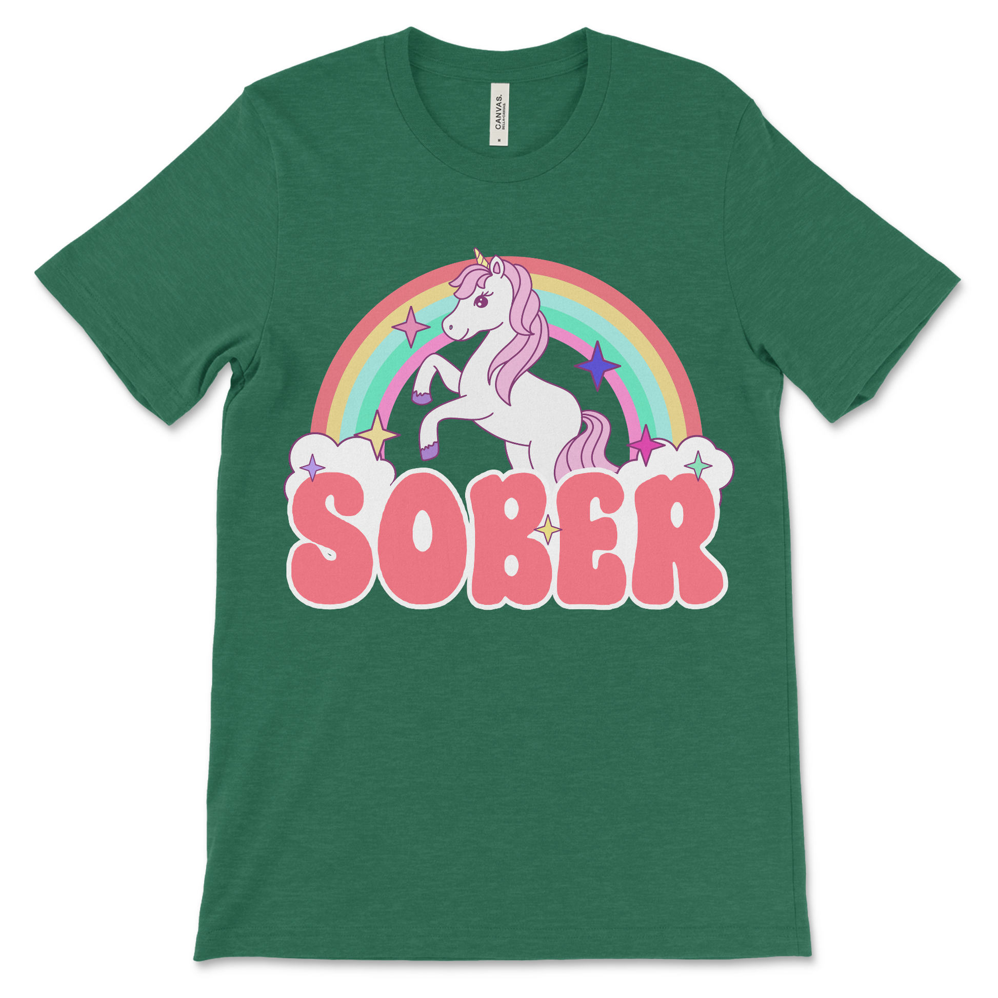 funny recovery shirt featuring unicorn and rainbow design, Alcoholics Anonymous merch for sober living and gay recovery shirt.
