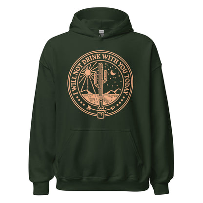 Anti drinking hoodie for people in recovery, Alcoholics Anonymous sweatshirt with IWNDWYT message

