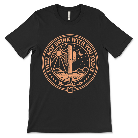 Recovery shirt with the IWNDWYT slogan, designed as sober apparel and Alcoholics Anonymous clothing for people in sobriety.