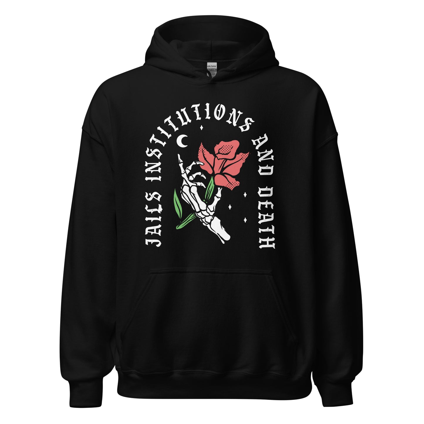 Jails Institutions and Death recovery hoodie, AA and NA sobriety sweatshirt with 12-step slogan
