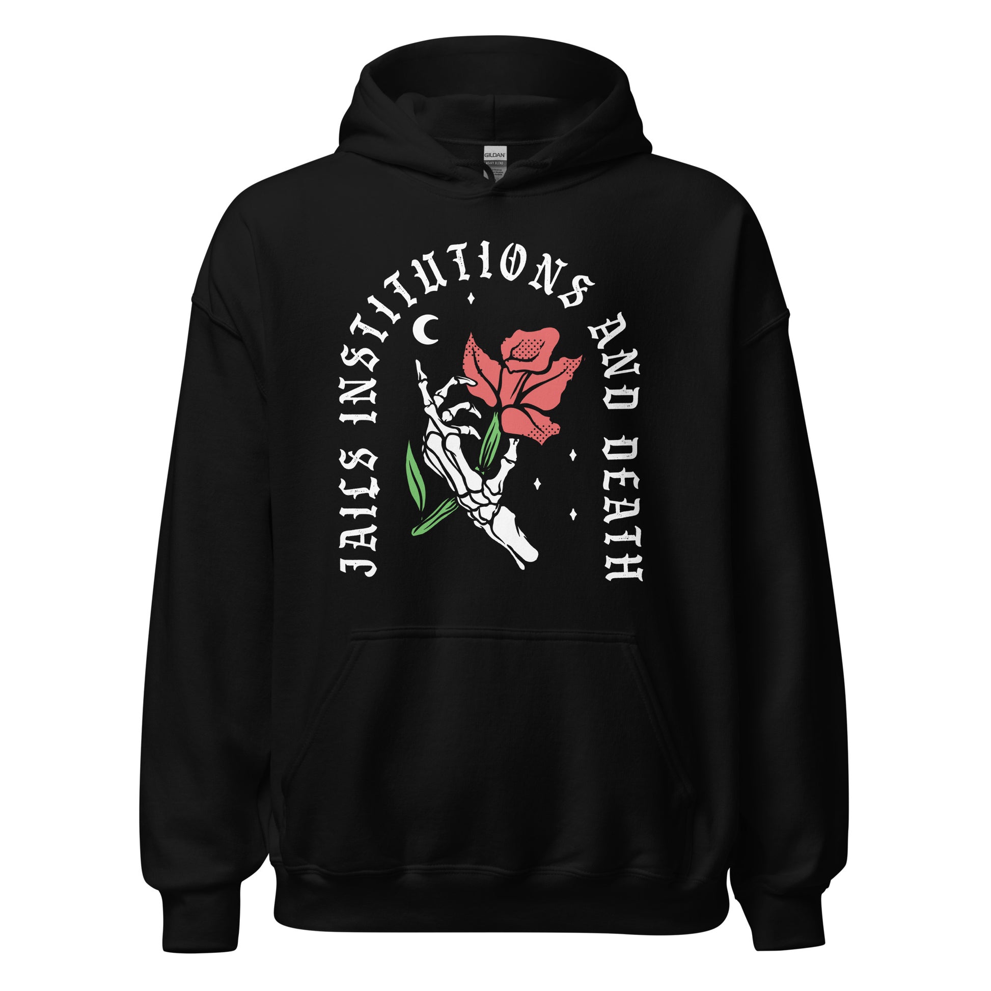 Jails Institutions and Death recovery hoodie, AA and NA sobriety sweatshirt with 12-step slogan
