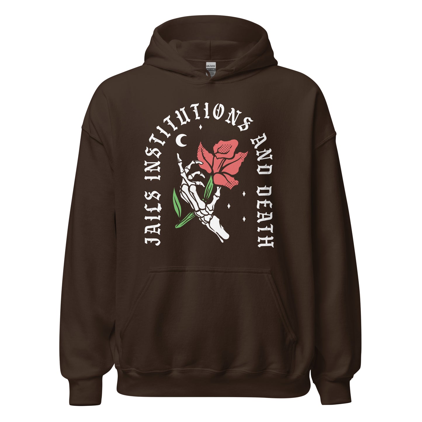 AA recovery hoodie with Jails Institutions and Death message, sobriety sweatshirt for fellowship members

