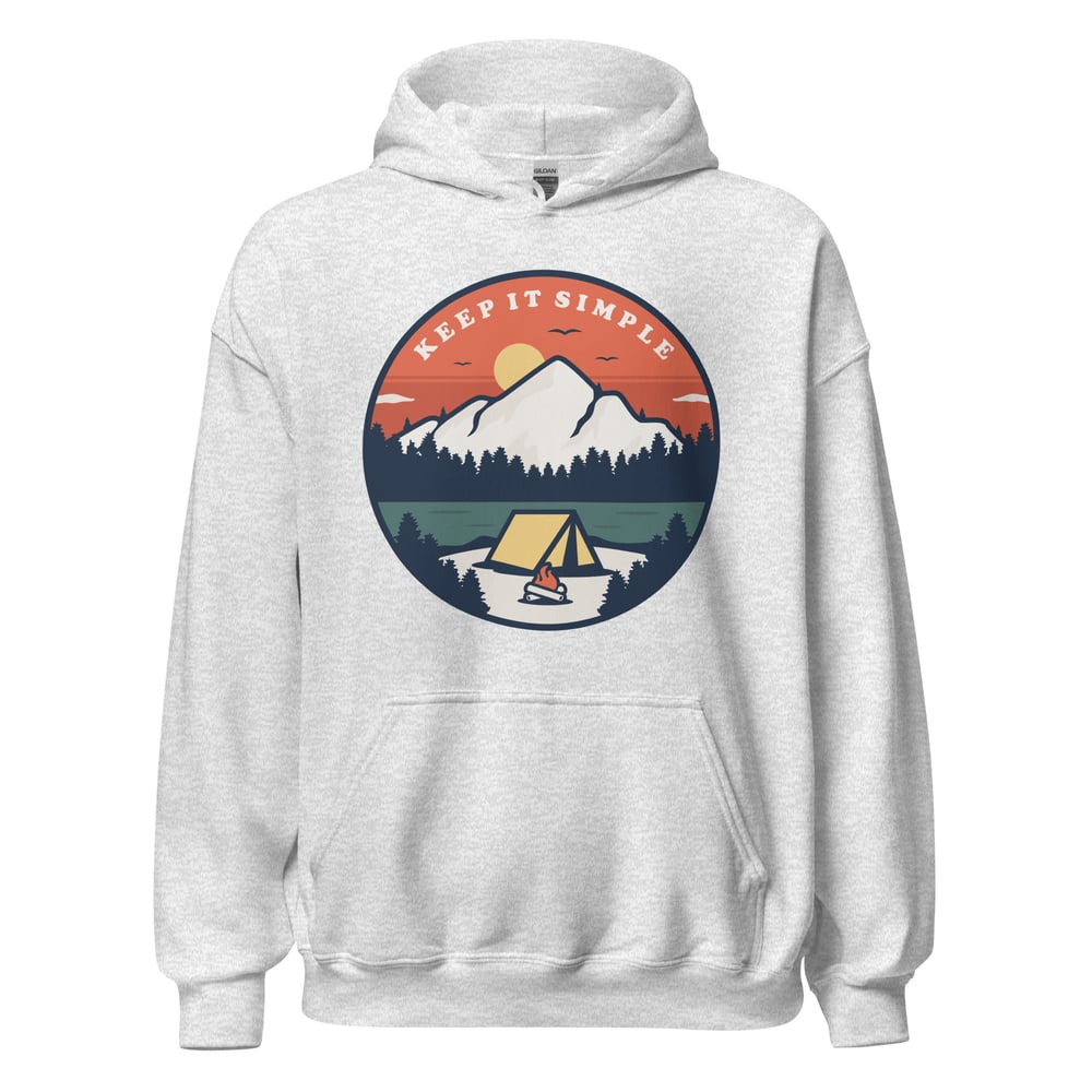 Recovery hoodie with mountain design, sobriety clothing for AA members and sober lifestyle.
