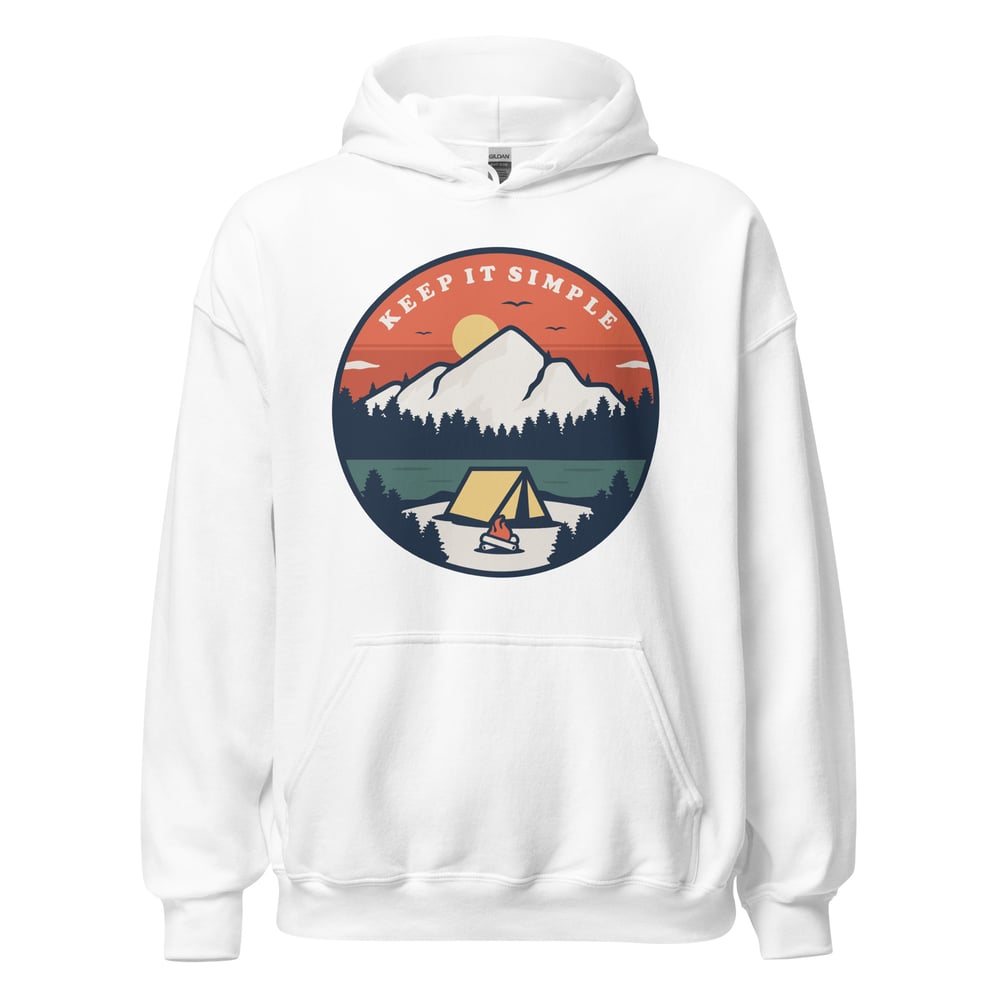 Sobriety hoodie featuring Keep It Simple slogan, AA apparel and NA recovery gift.
