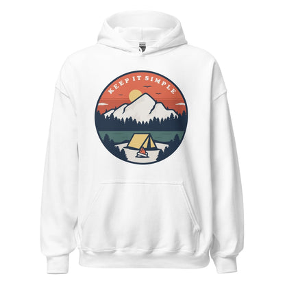Sobriety hoodie featuring Keep It Simple slogan, AA apparel and NA recovery gift.
