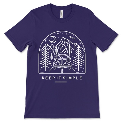 Recovery clothing with Keep It Simple message, sobriety shirt and AA gift idea.
