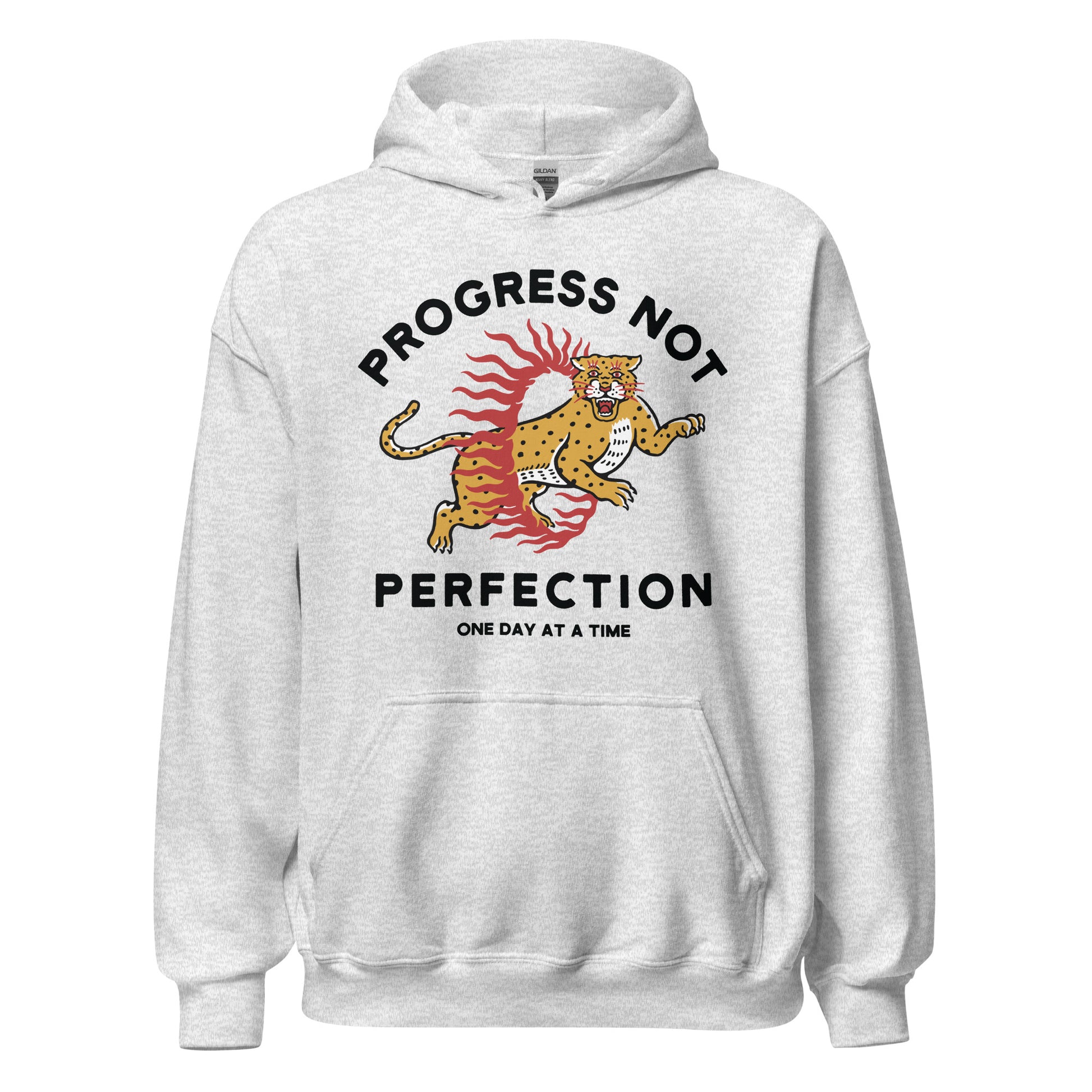 Sobriety sweatshirt featuring Progress Not Perfection design, recovery clothing for addiction support
