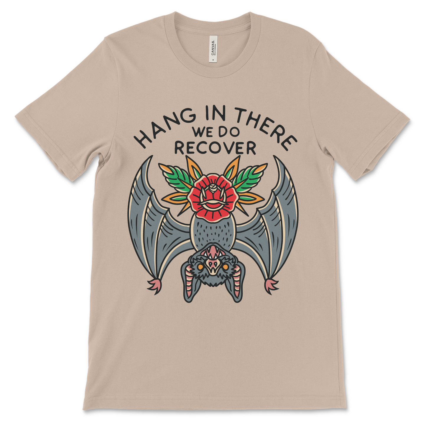 Hang in There We Do Recover shirt, recovery clothing for clean time and sobriety support.

