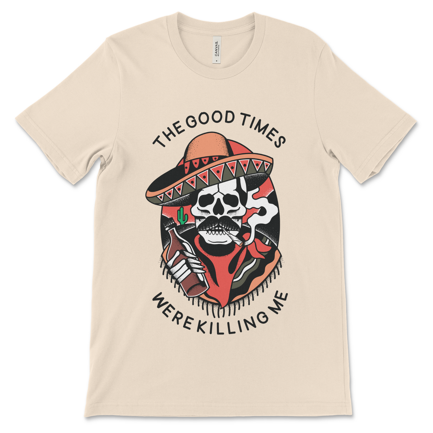 Funny recovery shirt with The Good Times Were Killing Me slogan, AA shirt and NA gift.
