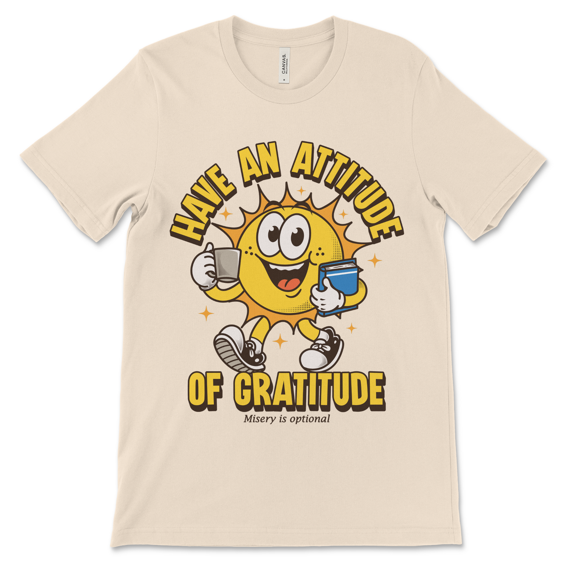 Funny AA shirt with coffee and Big Book artwork, NA recovery clothing and sobriety gift.
