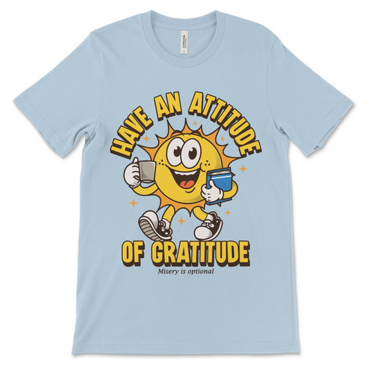 Recovery shirt for gratitude and sobriety, AA apparel and NA recovery gift idea.

