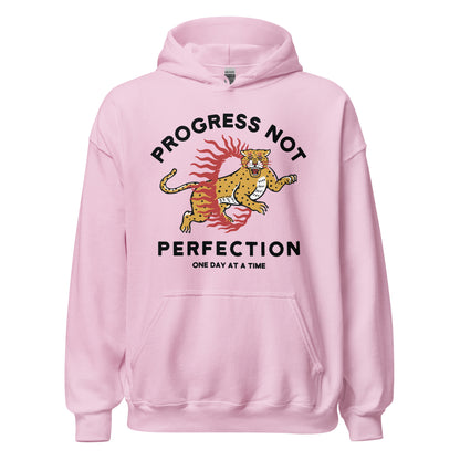 Progress Not Perfection recovery clothing, sobriety hoodie and sweatshirt for 12-step programs