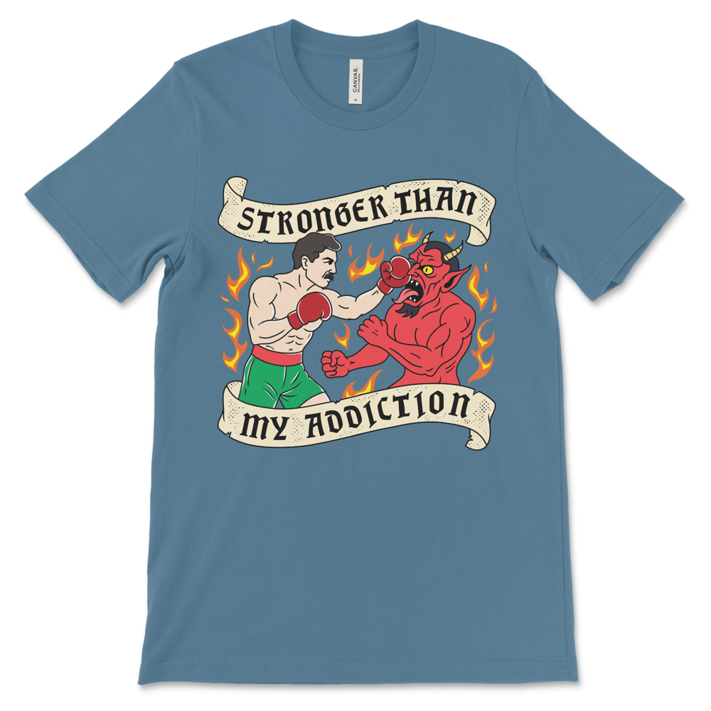 Addiction recovery shirt and sober apparel for 12 step meetings and soberversaries.