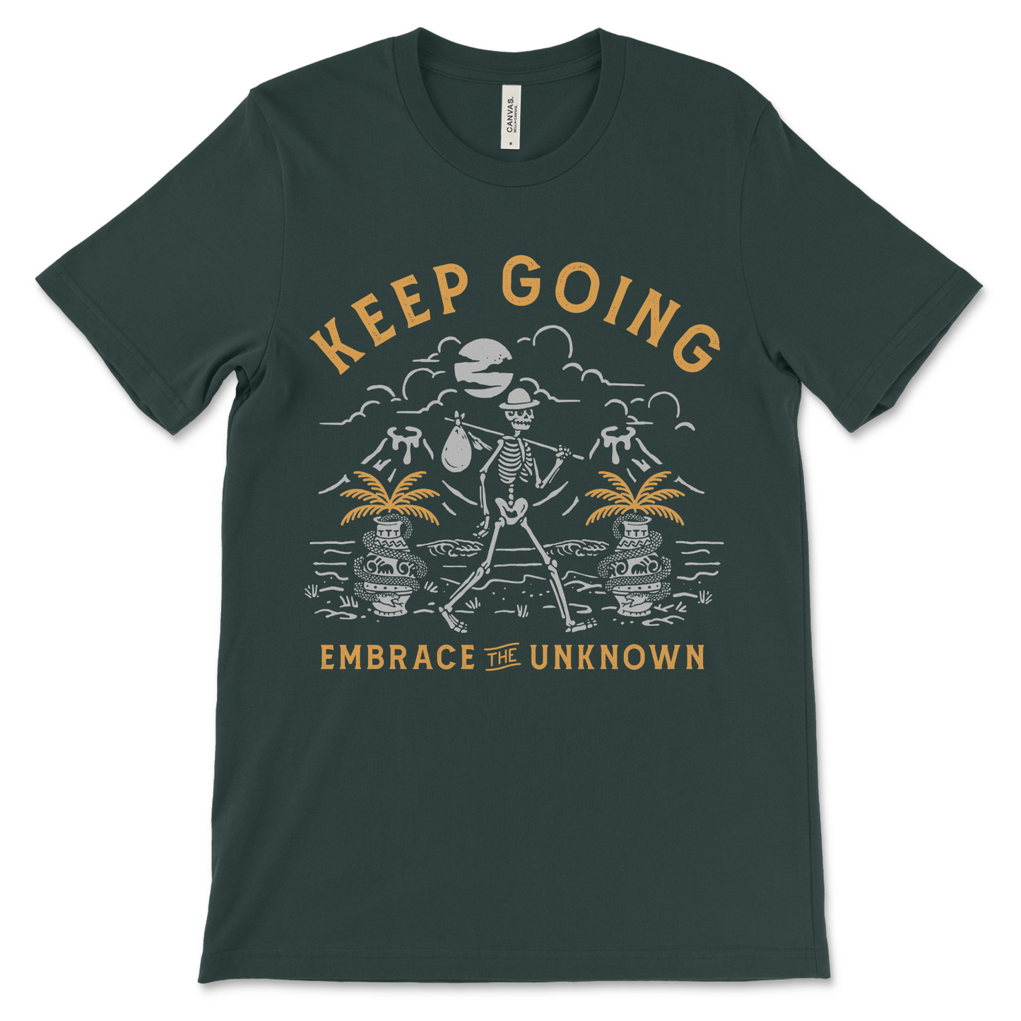 Recovery shirt with Keep Going Embrace the Unknown message, sober anniversary gift idea
