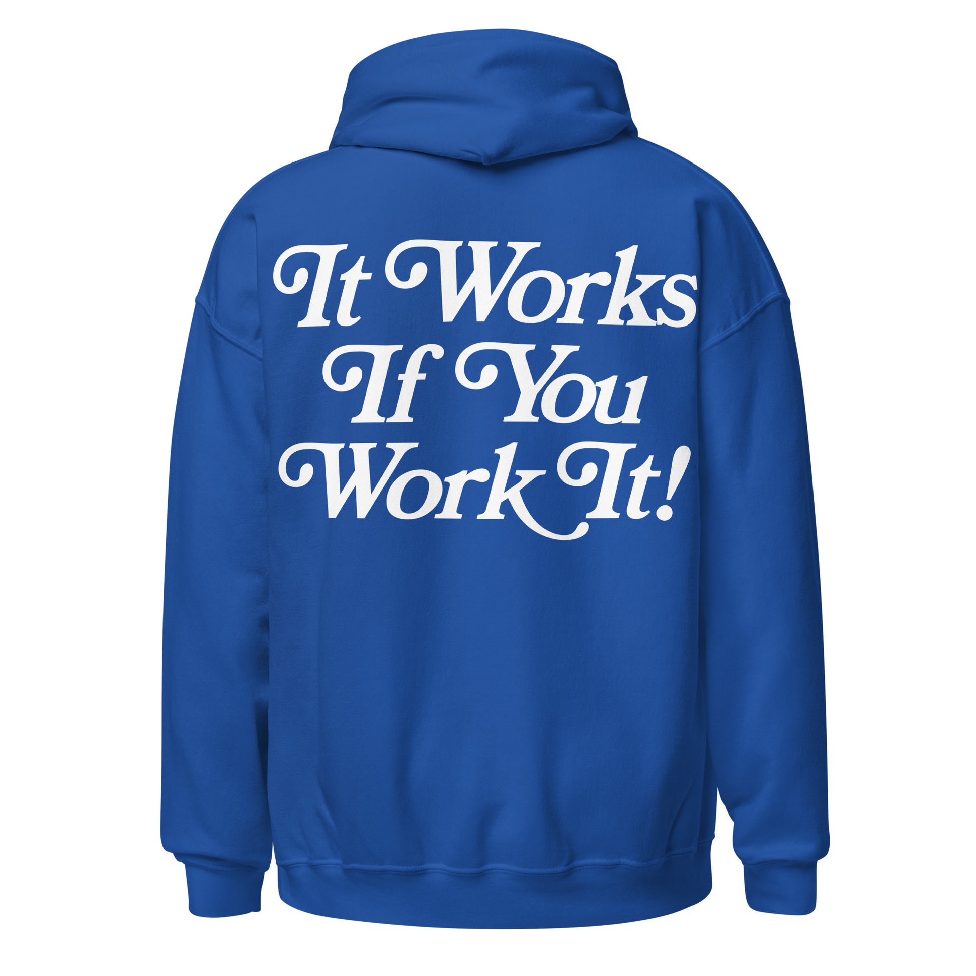 Recovery hoodie with 12-step slogans in retro lettering, AA clothing and NA apparel for people in sobriety
