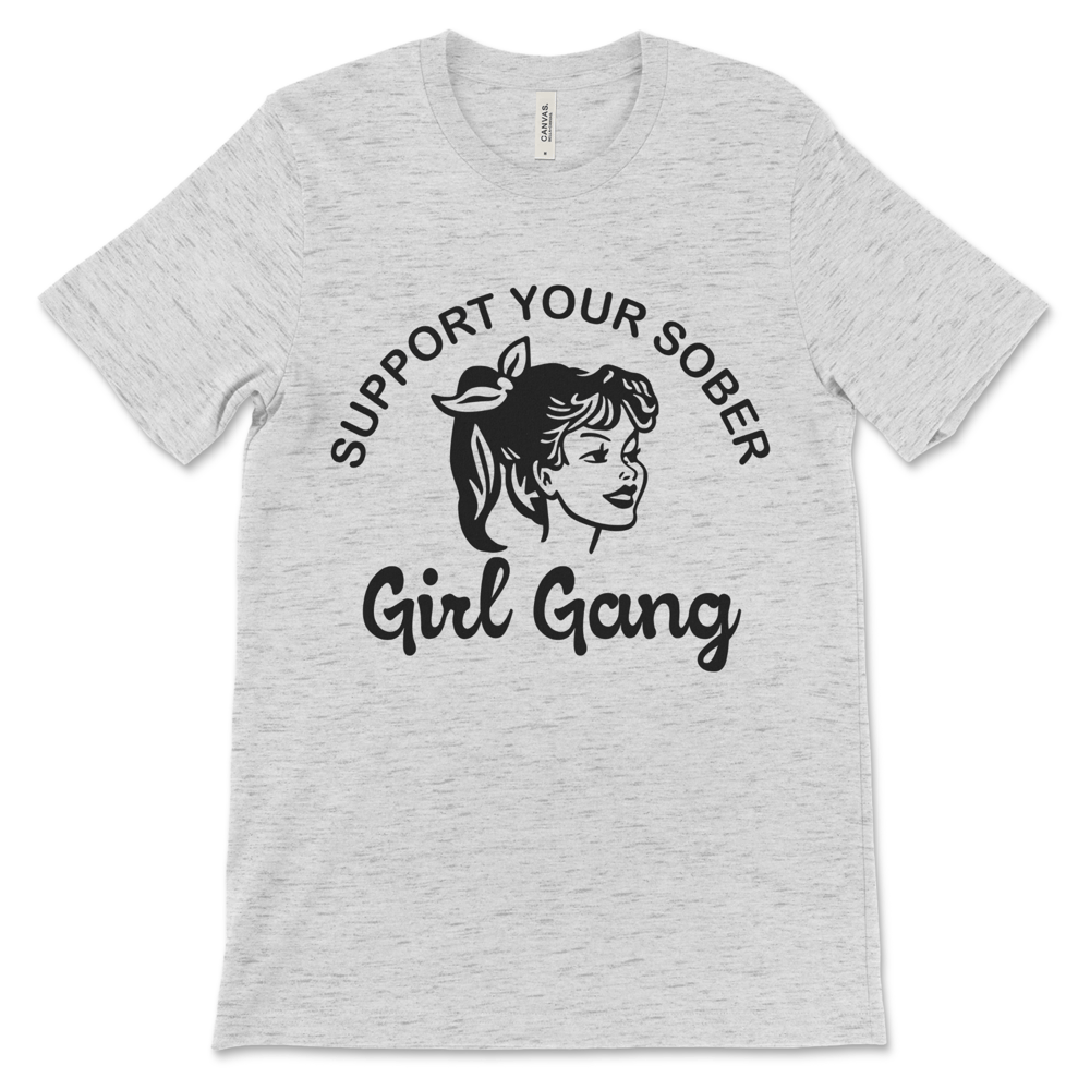 Women’s recovery shirt for AA and NA programs, sober apparel and sobriety lifestyle clothing.
