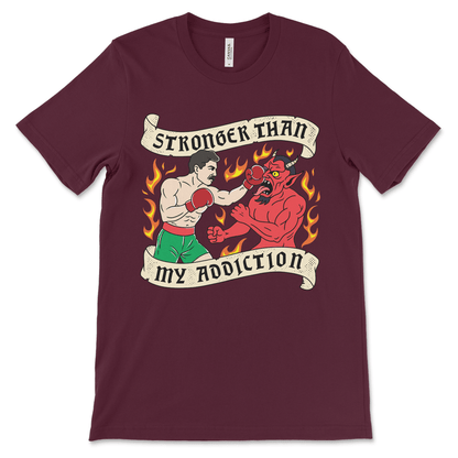 Recovery clothing shirt showing strength in sobriety, sober apparel gift idea