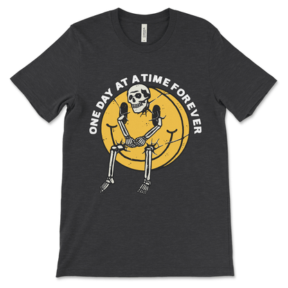 Funny recovery shirt with sarcastic One Day at a Time Forever slogan, perfect for AA meetings, NA meetings, or sober anniversaries
