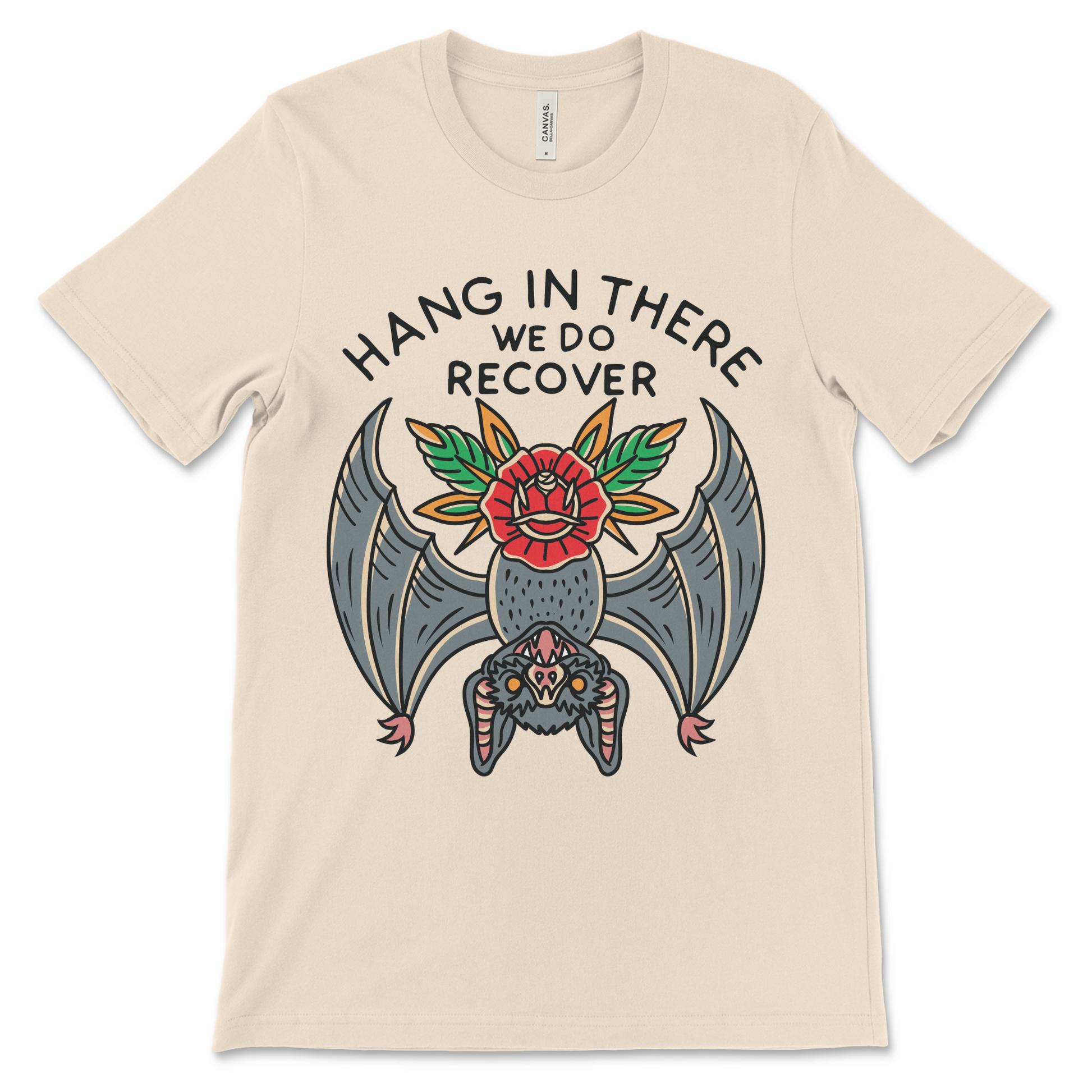 AA and NA recovery shirt with tattoo style design, sobriety clothing and sober gift idea.
