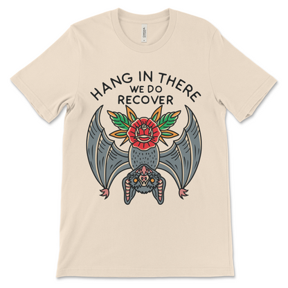 AA and NA recovery shirt with tattoo style design, sobriety clothing and sober gift idea.
