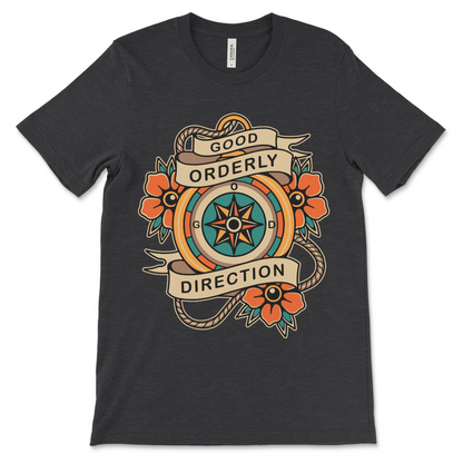 Sobriety shirt with G.O.D. design, AA recovery apparel and NA gift idea.
