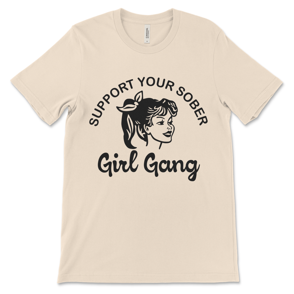 Stylish sobriety shirt for women in recovery, AA gift and everyday sober clothing.
